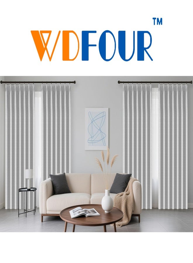 WdFour 42x63 Inch Blackout Curtains - Thermal Insulated Pinch Pleated Drapes, 100% Light Blocking, Extra Long Back Tab Panels for Bedroom & Living Room, Pack of 2 (Greyish White) - Image 4